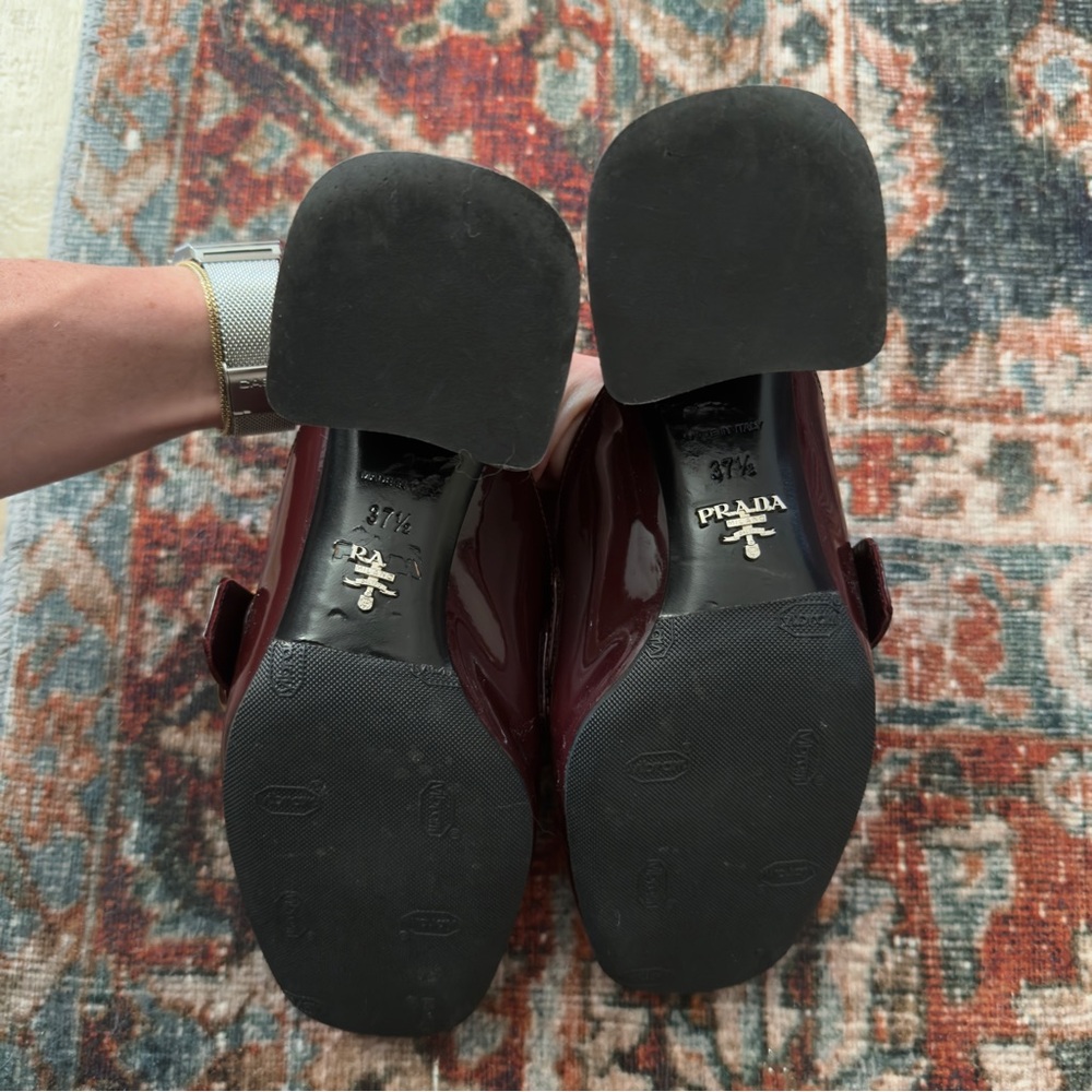 Prada Patent Leather Burgundy Mules - Picture 5 of 10